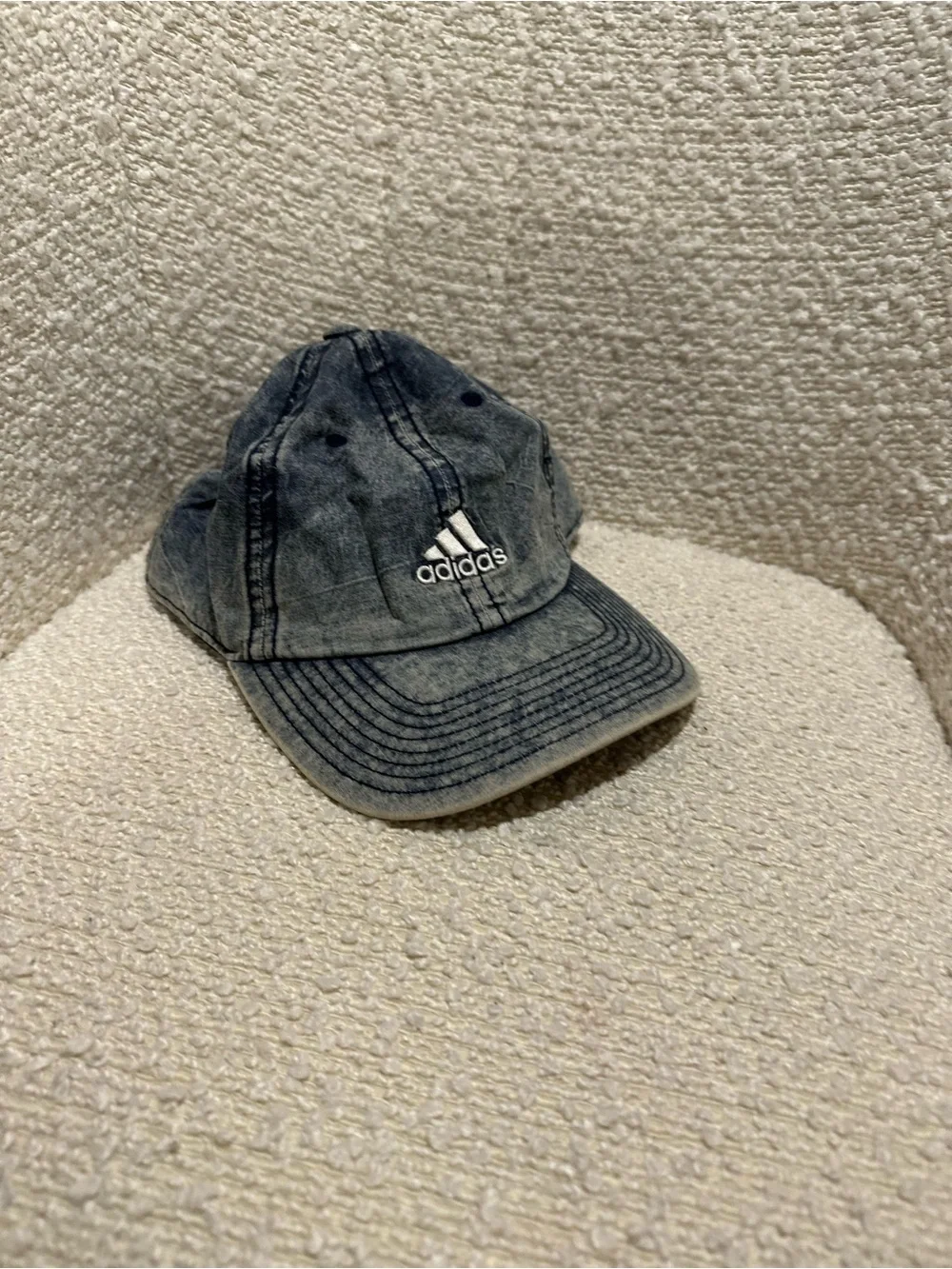 adidas Kids Washed Gray Logo Baseball Cap